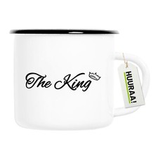 Emaille Tasse The King Krone Vintage Geschenkidee Souvenir Präsent Wichtelgesche