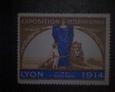  Ausstellungsmarke Exposition Inter. Lyon 1914.  