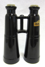 Flachmann / Flasche - in Form von "FERNGLAS" - KERAMIK - schwarz lasiert um 1960