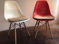 Sitzkissen Eames Chair Leder Glattleder braun cognac DSW DSX DSR Filz Kissen
