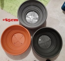 10 Pflanzschalen, Kunststoff, Ø45cm, Fabr. Ciotola/WIBO, 3 Farben, gebraucht