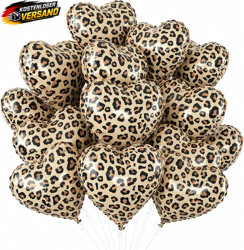 Leopardenmuster herzballons - leopardenmuster,