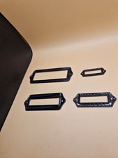 Antik Etikettenhalter 44-100mm SCHWARZ Vintage Etikettenrahmen Restauration DDR