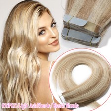 40 Tressen Hair Extensions Tape In 100% Remy Echthaar Haarverlängerung Skin Weft