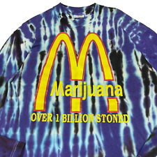 vintage 90s MARIJUANA MCDONALDS Parody Shirt Tie Dye XL weed cannabis stoned