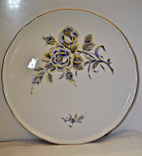alte  Kuchenplatte  Jaeger Bavaria  Germany - Motiv Rosen - Blau - Gold
