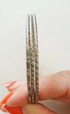 Armreif Set silberfarben Glitzer 3 Stück 6,8 cm Dirchmesser Armband