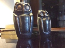 EULEN-Paar Bronze von Herbert Fricke, handpatiniert und poliert. Sehr dekorativ!