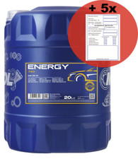 20 L Motoröl 5W-30 MANNOL Energy 7511 + 5x Öl-Etikett MB 229.3 VW 502.00 505.00