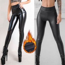 Frauen Leggings PU Leder Hosen
