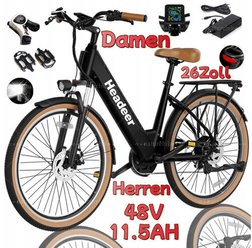 Zoll damen elektrofahrrad - 26,