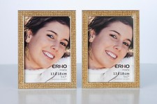 2 Erno Fotorahmen 13x18 cm Glamour  silber, gold unbenutzt, Strass Steine