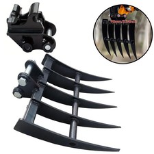 Harke mit Schnellkupplung Bodenauflockerung Anbaugerät für 1 Tonne Minibagger