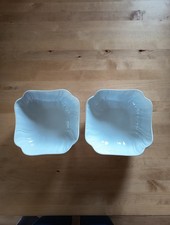 2 x Hutschenreuther Dresden Weiß Schüssel Eckig