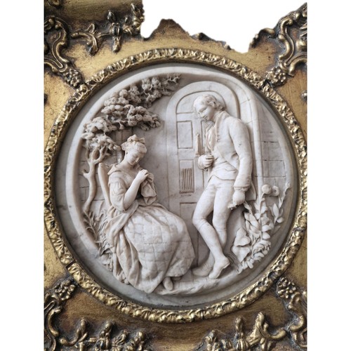 Biskuitporzellan bild relief - ,