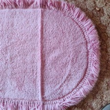 Vintage "Kleine Wolke" Samoa Badteppich Badvorleger 78 x 165 cm lilarose wie neu