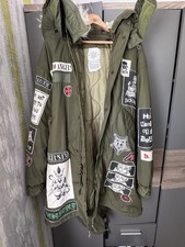 Self-Modified Fishtail Parka M65/M-1965, Green, Standard White Hood