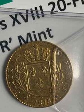 20 GOLD FRANCS 1815 LOUIS