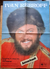 Ivan Rebroff, Konzertplakat Selten Poster 1972 Berlin Philharmonie, DIN A1