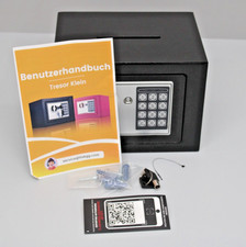 Mini Safe Tresor für Zuhause Digitaler Tresor mit Ersatzschlüssel Schwarz Silber