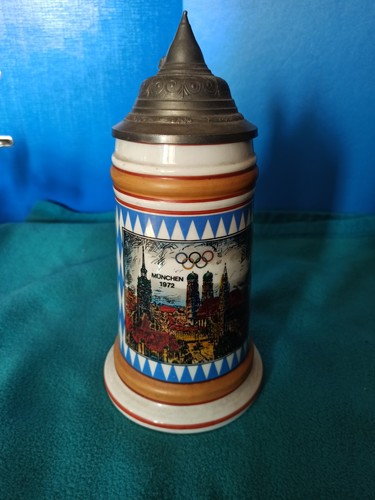 Bierkrug mit zinndeckel - mit,