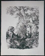 A. PAUL WEBER, Original Lithographie 1947, signiert, Zwiegespräch