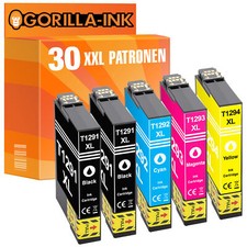30 Patronen XXL für Epson Stylus SX445W Office BX525WD BX535WD T1291-1294