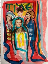 Time  Kunst direkt vom Künstler Acryl auf Foto Sexpress POPART Pinup Amerika