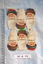 OF-B773 M: Bogen 6 Weihnachtsmannköpfe , 32004 ,Scraps alte Oblaten Glanzbilder