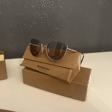 BURBERRY Sonnenbrille HARPER BE 3144 Metallrahmen grau Silber  NP 322€ Fullset 