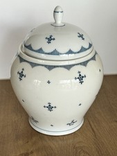 Thomas Bavaria Porzellan Strohblume Weiß Blau Große Bonboniere Zuckerdose 20 Cm