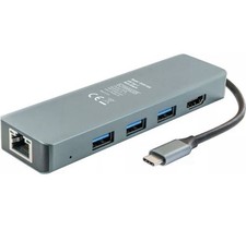 SCHWAIGER  CKUH1000 • USB-C MULTIPORT ADAPTER • 6IN1 • USB-HUB •RJ45 •HDMI