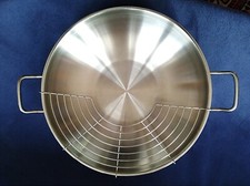 Wok, ca. 37 cm im D, Silit, aus Edelstahl mit Glasdeckel und Gitter, top