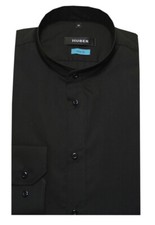 Huber stehkragenhemd schwarz - huber,