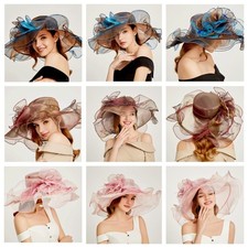 Damen Organza Netz Hut Sonne