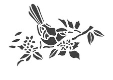 Schablone " Vogel mit Ast..."