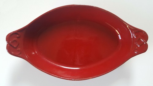 Auflaufform rot oval 30x18x4 - auflaufform,