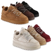 Damen Warm Gefütterte Sneaker Low Bequeme Profil-Sohle 841830 Schuhe