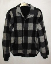 Herren Jacke / Fleece-Wolljacke  in grau/schwarz Gr. 52/54