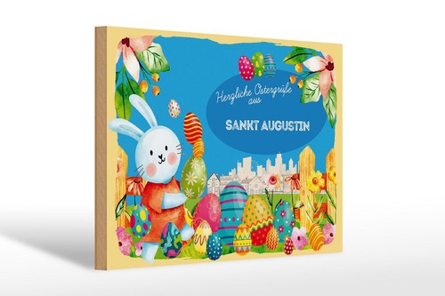 Holzschild ostern ostergrüße - ostern,