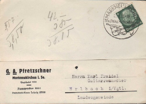 Markneukirchen postkarte - markneukirchen,,