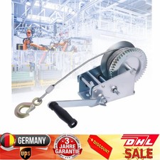 1500kg Profi Seilwinde Handwinde Anhänger LKW PKW mit Drahtseil 10 Meter