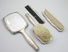 4 teiliges Frisierset Silber