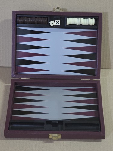 Backgammon kunstlederkoffer - backgammon, kunstlederkoffer.
