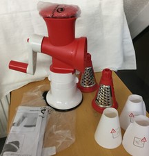 Tupperware  Profi-Chef Drehwerk, raspeln/reiben/hobeln. rot/weiß + Anleitung NEU