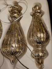 8Stk Vintage Weihnachtbaum Schmuck Glaskunst Ornamente ca. 13cm