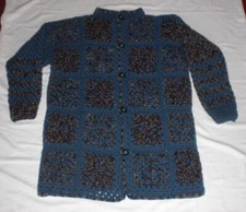 Oversize Granny Jacke Häkeljacke Handarbeit Cardigan Boho Hippie Gr. bis 46