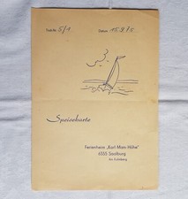 DDR Speisekarte Ferienheim