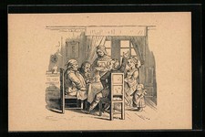 Künstler-AK Ludwig Richter: Aus Friedrich der Große von Schwaben, Mittagsmahl 