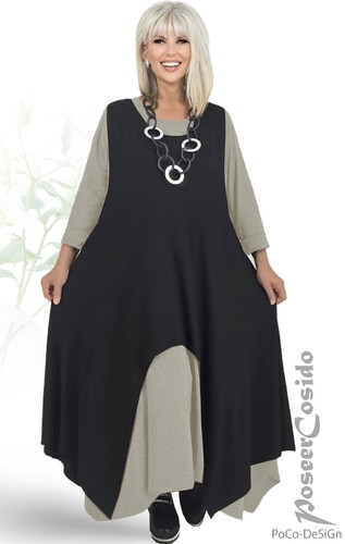 Lagenlook überwurf kleid - lagenlook,